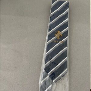 Italian Classic Striped Navy white and gray Tie